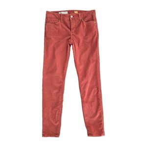 Pilcro Jeans Womens Sz 27 Red Stretch Pants Mid Rise Skinny Corduroy Pants